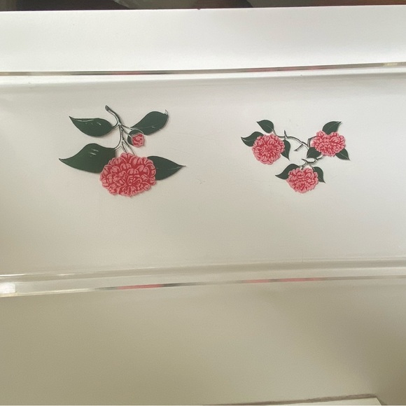 Camellia highball glasses and matching acrylic tray. American Camellia Society. - Picture 4 of 4